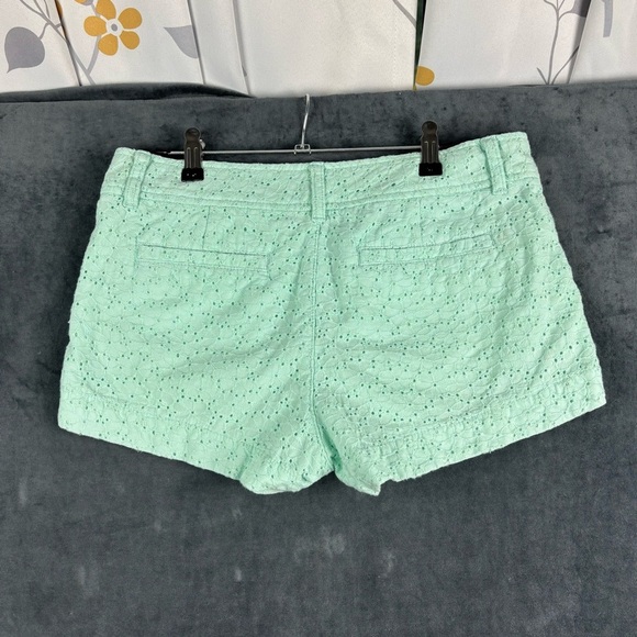 Lilly Pulitzer Walsh Light Aqua Floral Eyelet Lace Shorts Sz 4 - Picture 5 of 9